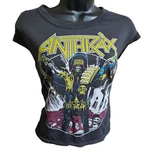 Vintage-style Anthrax "Judge Dredd Zombie" Cropped Tank Top